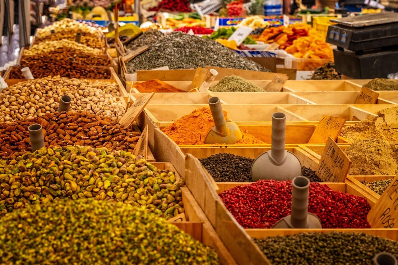 market, stand, spices, food, farmers market, market stall, trading, exotic, pepper, curcuma, oriental, market, market, market, market, market